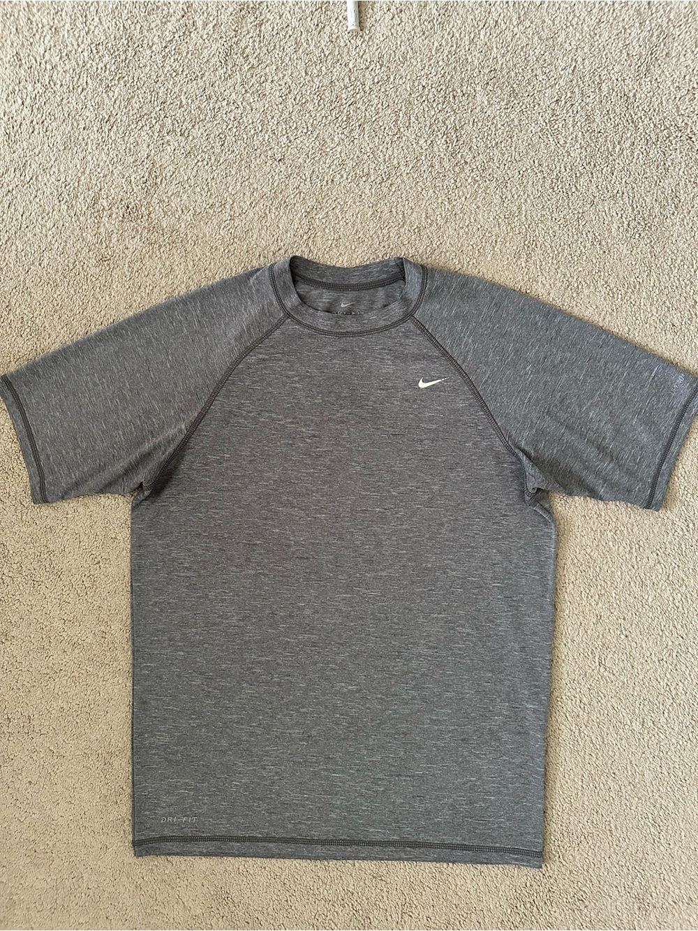 NIKE Mens Dri-Fit Heather Gray Athletic Active T-Shirt Size Small Running